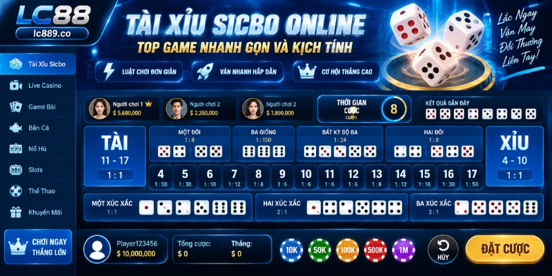 Tài Xỉu Sicbo Online - Top game nhanh gọn và kịch tính